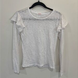 Goldie Tees Long Sleeve Ruffle Sleeve Tee Pima Cotton